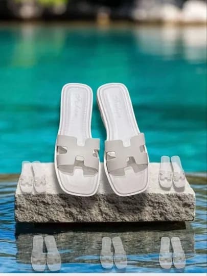 Женские тапочки Hermes, размеры 36-41 — 3434434-AYOLLARTAP-БЕЛЫЙ-385