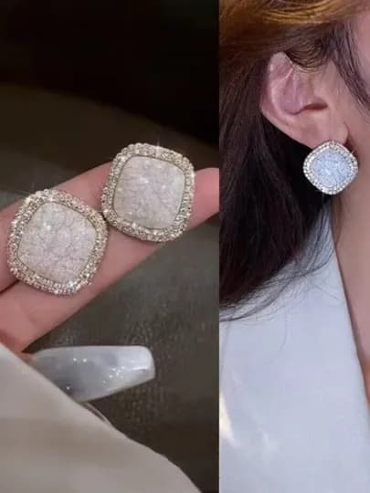 Модные серебряные серьги для женщин и девушек — ZARINA3-ZIRAK-МОЛОЧ-YSL