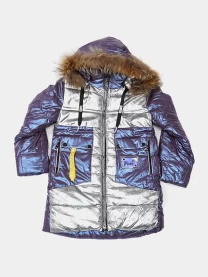 Удлиненная куртка для девочек, натуральный мех — BOOMKID-AW6W3-140