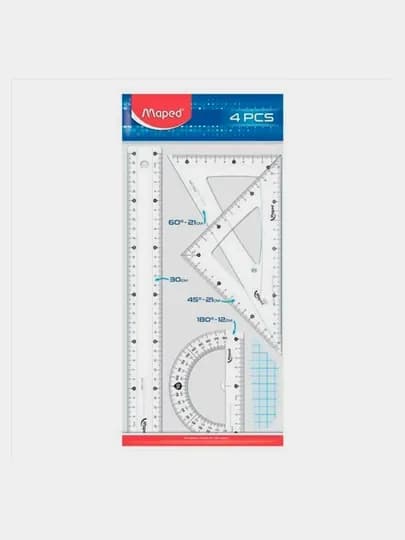 Линейка Maped 30 см, 45 гр, 60 гр, 180 гр, 242830