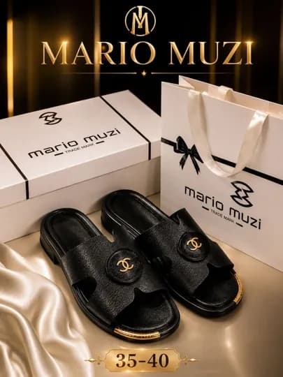 Женские летние Chanel тапочки, бренд Mario Muzi, размер 35-40 — 3516202-CHANEL123-ЧЕРН-36