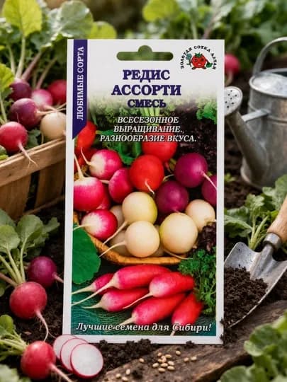 Семена редис Ассорти смесь Золотая сотка Алтая