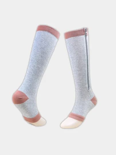 Компрессионные антиварикозные гольфы Zip Sox, чулкис нано покрытием на молнии, 2 шт