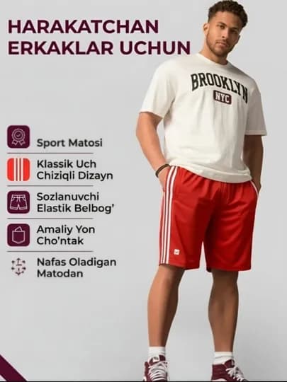 Мужские повседневные спортивные шорты — SHORTI-ADIDASSHORT123-СЕРЫЙ-XXL