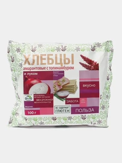 Хлебцы амарантовые Di&Di, с топинамбуром и луком, 100 г