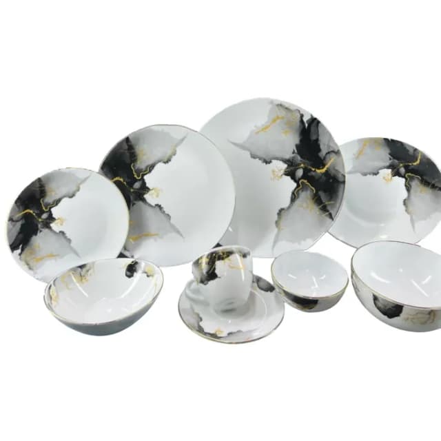 Набор посуды DINOVA SAINA "AKULA GOLD" 74pcs (6/7 тарелки) на 12 персон