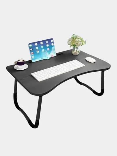 Стол для ноутбука + USB-порт, светодиодная подсветка, складной, 60 * 40 * 28 см — KHAN-5629895-ЧЕРН-65665
