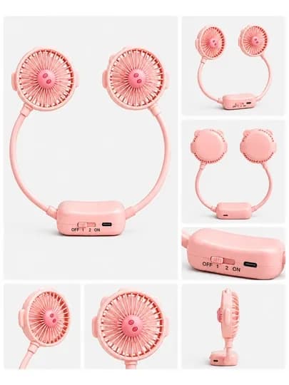 Портативный мини вентилятор с USB зарядкой и мощным потоком воздуха — FFGIRLS-MINIVENTELYATOR-ТЕМНРОЗ