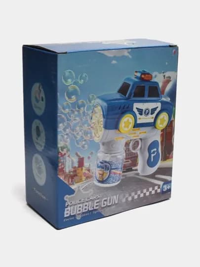 Генератор мыльных пузырей детский, на батарейках BUBBLE GUN — UNSHOPU-KOPIK-СИНИЙ
