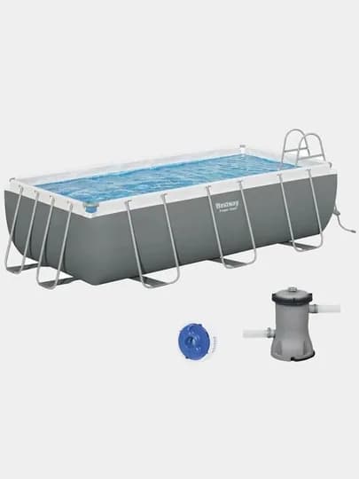 Каркасный бассейн Bestway, объемом 1200-5700 л, для детей и взрослых — AQUALAN-KARSWAY-СЕРЕБРН