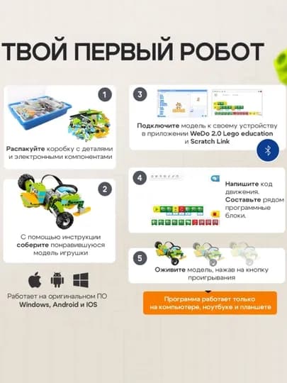 Конструктор LEGO WeDo 2.0 с аккумулятором 800+ моделей STEM