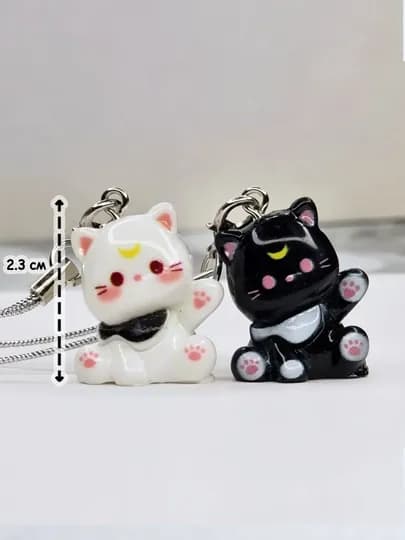 Парные брелоки Котики, для телефона, рюкзака и ключей, 2 шт