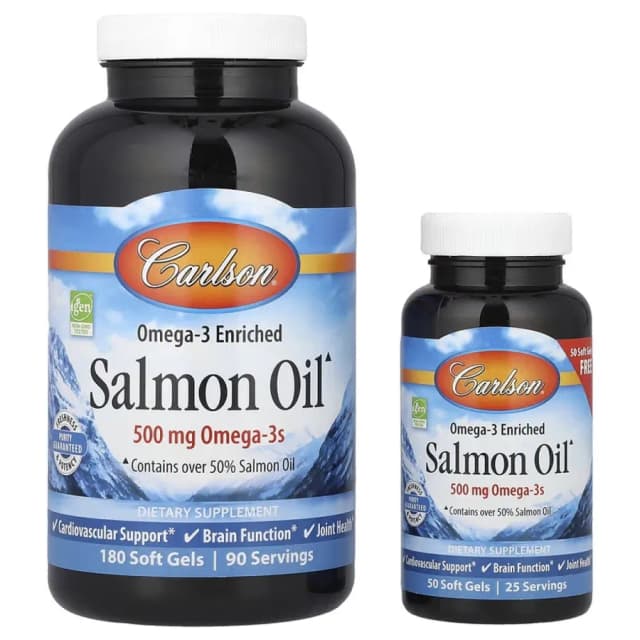 Carlson, Boyitilgan Omega-3 yog'i lososdan, 230 yumshoq kapsula (01504)