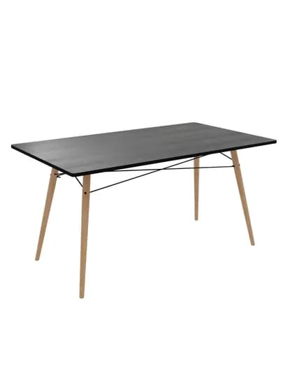 Стол обеденный AIKO Stockholm Egger, кухонный стол, стальной каркас, 120х80 и 140х80 см — AIKOWDS-STOCKEGGER-ЧЕРН-140x80