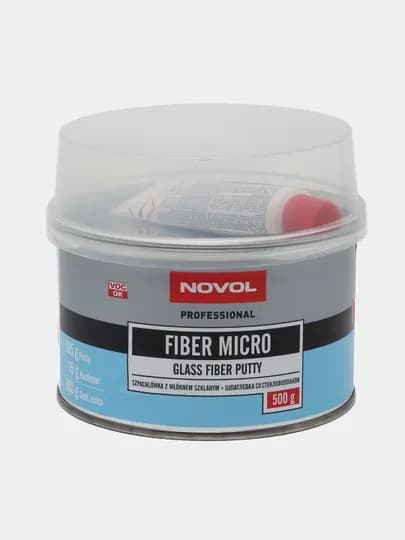 Novol Шпатлевка Fiber Micro, 500 г + 15 г со стекловолокном отвердитель Betox