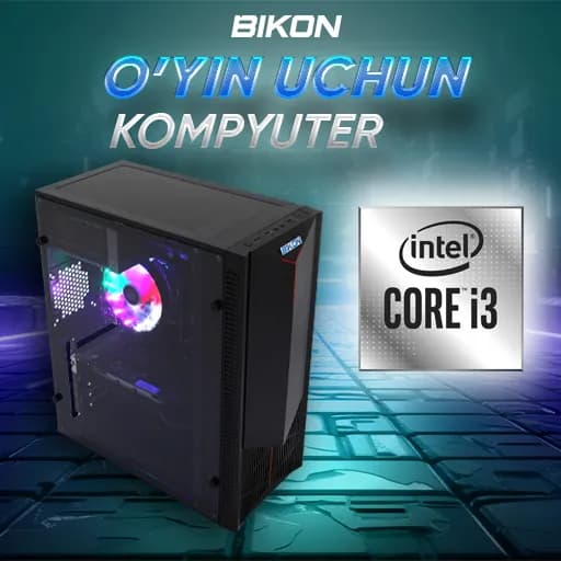 Системный блок BIKON i316-256 / i3-12100F / 16 GB / SSD 256 GB / GTX 1660, чёрный
