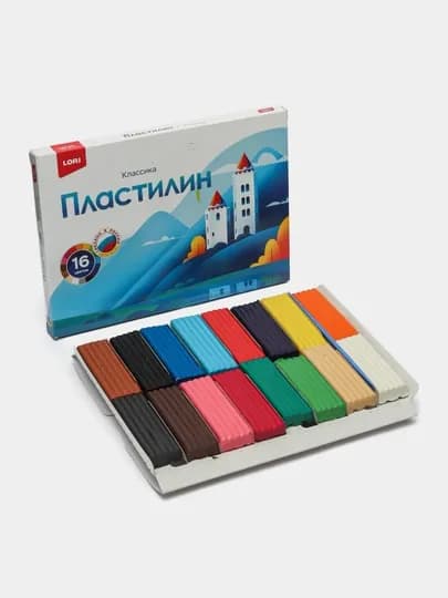 Пластилин LORI Классика Плк-006, 16 цветов по 20 г