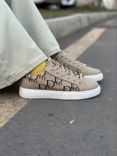 Стильные женские кеды DIOR, на все времена года, из экокожи — MUNSUMK-DIORKRA-КОРИЧН-37