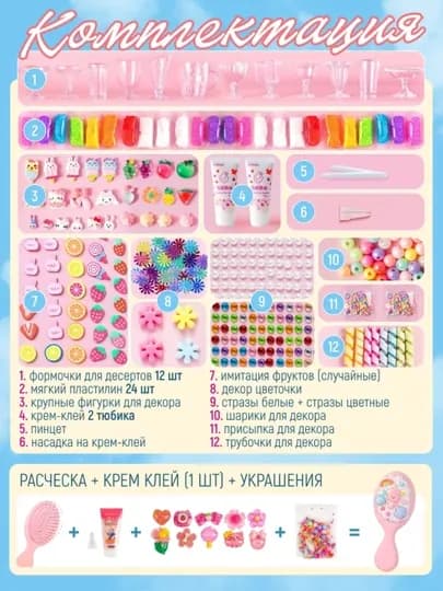 DIY набор крем-геля для творчества, декоративный набор с инструментами — UR1-UR10032-АЛЫЙ