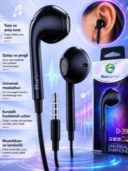 Проводные наушники 3.5mm Stereo с микрофоном для Android iPhone — LUXE123-SIMLINAUSHNIK-ИНДИГО