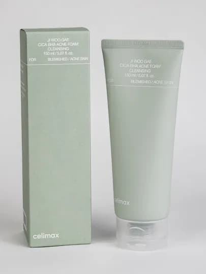 Celimax корейская пенка для умывания: от прыщей акне сухости, ВHA, Noni, Centella — OMNIBEA-CELIMAXCLEANSER-МЯТН