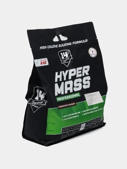 Гейнер HYPER MASS 14 Superior, 8 кг с креатином, BCAA, Глютамин, HMB, аргинин, трибулус