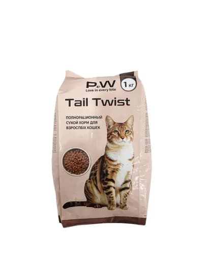 Сухой корм для кошек Tail Twist с мясом, рисом и овощами 1 кг