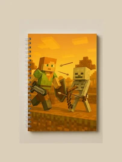 Блокнот Майнкрафт, Minecraft, А5, 40 страниц, на пружинке, тетрадь, геймерский, школьный. — ТОЧКА-ИАЙН-ЗЕЛЕН-точка