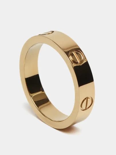 Кольца для женщин и девушек Cartier Stainless Steel, с камнями и без — CROWNIJ-UZUK-ЖЕЛТ-16