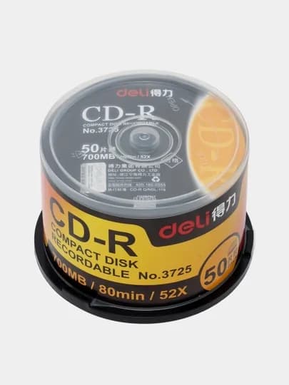 Диск CD-R Deli 700MB / 52х, 50 шт — DESKFOR-P0033EC