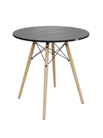 Стол обеденный AIKO Stockholm Egger, кухонный, из ЛДСП и стали, круглый, 90 x 90 x 75 см — AIKOWDS-SKH90EG-ЧЕРН
