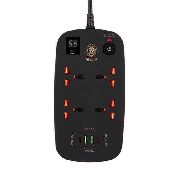 Mногопортовая умная розетка Green GNPS2PDBK 41571
