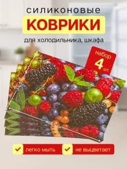Коврики для холодильника, набор 4 шт, коврик для кухни, коврики на полку — MARIA-6917RUG-РАЗНОЦВ