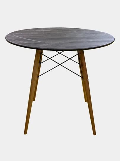 Стол кухонный, круглый, AIKO Stockholm d 90x75, обеденный стол ПВХ для кухни и столовой — AIKOWDS-STOCPVX-УГОЛЬН