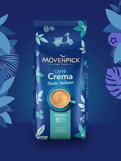 Кофе зерновое Movenpick Caffe Crema Gusto Italiano, произведен в Германии
