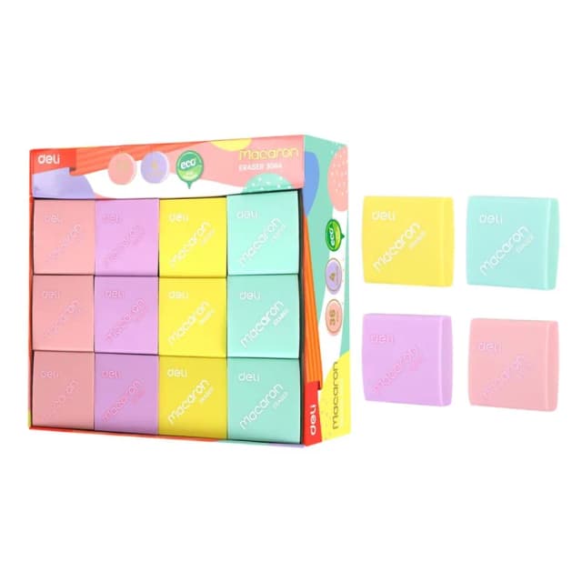 Deli Macaron Eraser 3044 qalam o'chirg'ichi (1 dona)