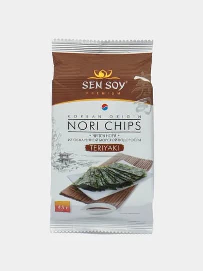 Чипсы Sen Soy Premium Nori Teriyaki из морской капусты, 4.5 г