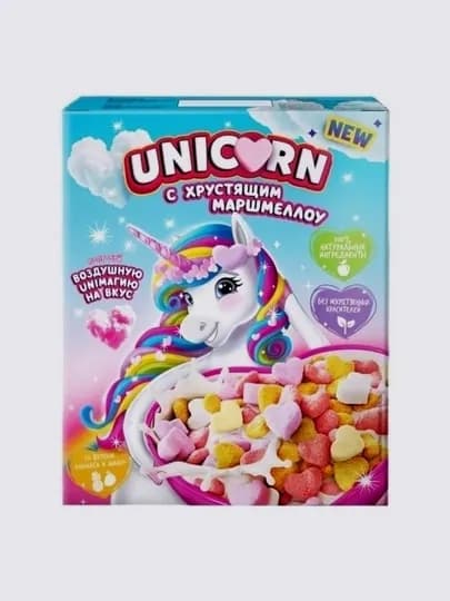 Готовый завтрак UNICORN Хрустящий маршмеллоу, манго и ананас 160 г — ЧЕРНОГО-P1A71EE
