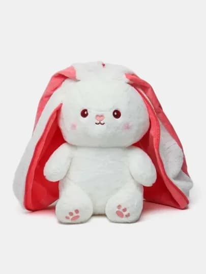 Мягкая игрушка зайчик в костюме клубники, плюшевый кролик для детей подарок