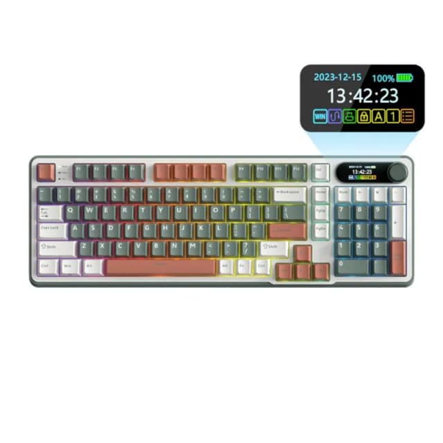 ROYAL KLUDGE S98 Camping Clay Green, Chartreuse Cream Switch, RGB LED, Hot-Swap, EN Layout
