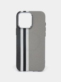 Чехол Magsafe Carbon для iPhone 13, 14 pro, 14 pro max, 15 pro, 15 pro max — TRENTM-NEWCARBON-СЕРМЕТ-17PM