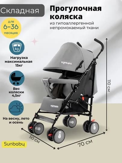 Прогулочная коляска с компактным механизмом сложения "Трость"
