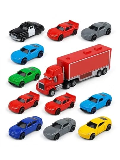 Детский подарочный набор «Cars» – 4 игрушечные машинки персонажей — AHLI88-CARSQAHRAMONLARI