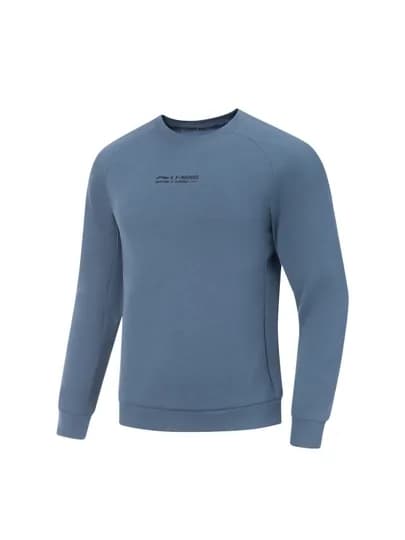 Li-Ning AWDV497 мужской спортивный свитшот с круглым вырезом, Fitness Series, трикотажный — LINING1-AWDV497-ТЕМНСИН-L