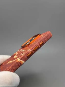 Чехол Luxo Karbon с волнистым морским декором для iPhone 11–17 Pro, Pro Max, Air — XUPSOAT-Luxochexol-ОРАНЖ-L12prom