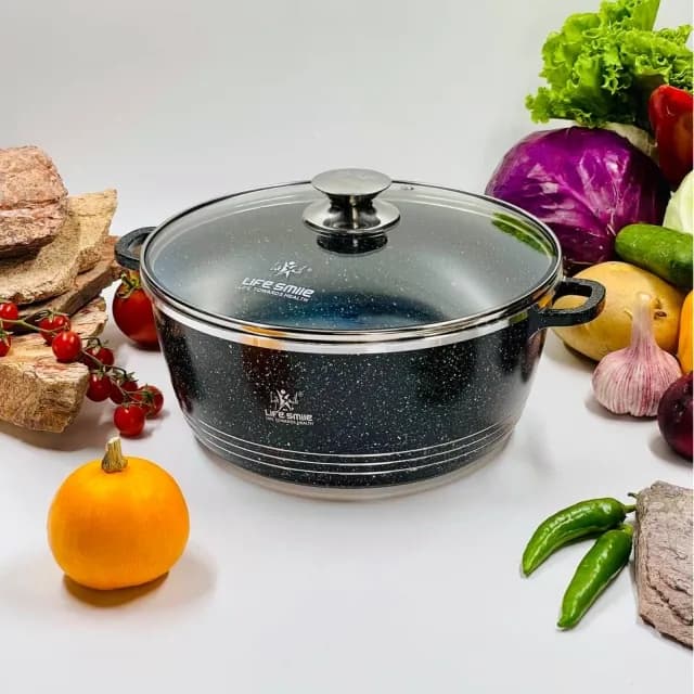 Shisha qopqoqli qozon Life Smile 16sm 1,5l , Black