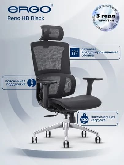 Офисное кресло ERGO Peno HB Black