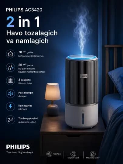 PHILIPS AC3420 — это современный прибор 2 в 1 — FOZTECH-PHILIPSAC3420