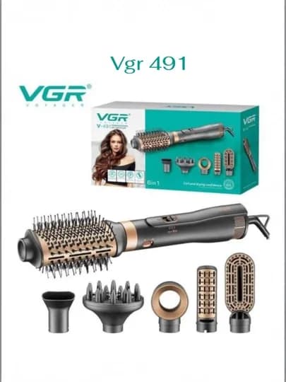 VGR, Профессиональная фен-щетка для волос, термощетка, 4 в 1, мультистайлер — UZOSH-UZYYUTYF-ХАКИ