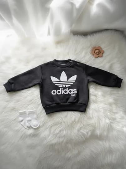 Детская кофта Adidas мягкая тёплая удобная 0-24 месяцев спортивный дизайн — YUNSHOP-ADIDASKOFTA-ЧЕРНСТЕ-03МЕС